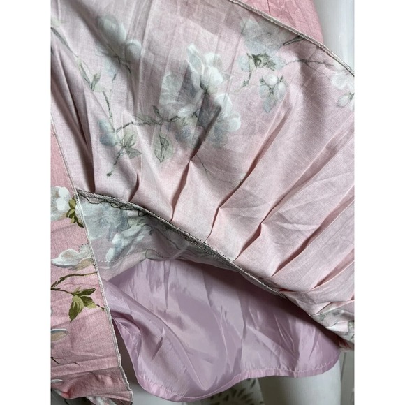 90s Y2K Women’s Preppy Pink Floral Silk Sleeveless Fit Flare Dress Size Small - Picture 10 of 12
